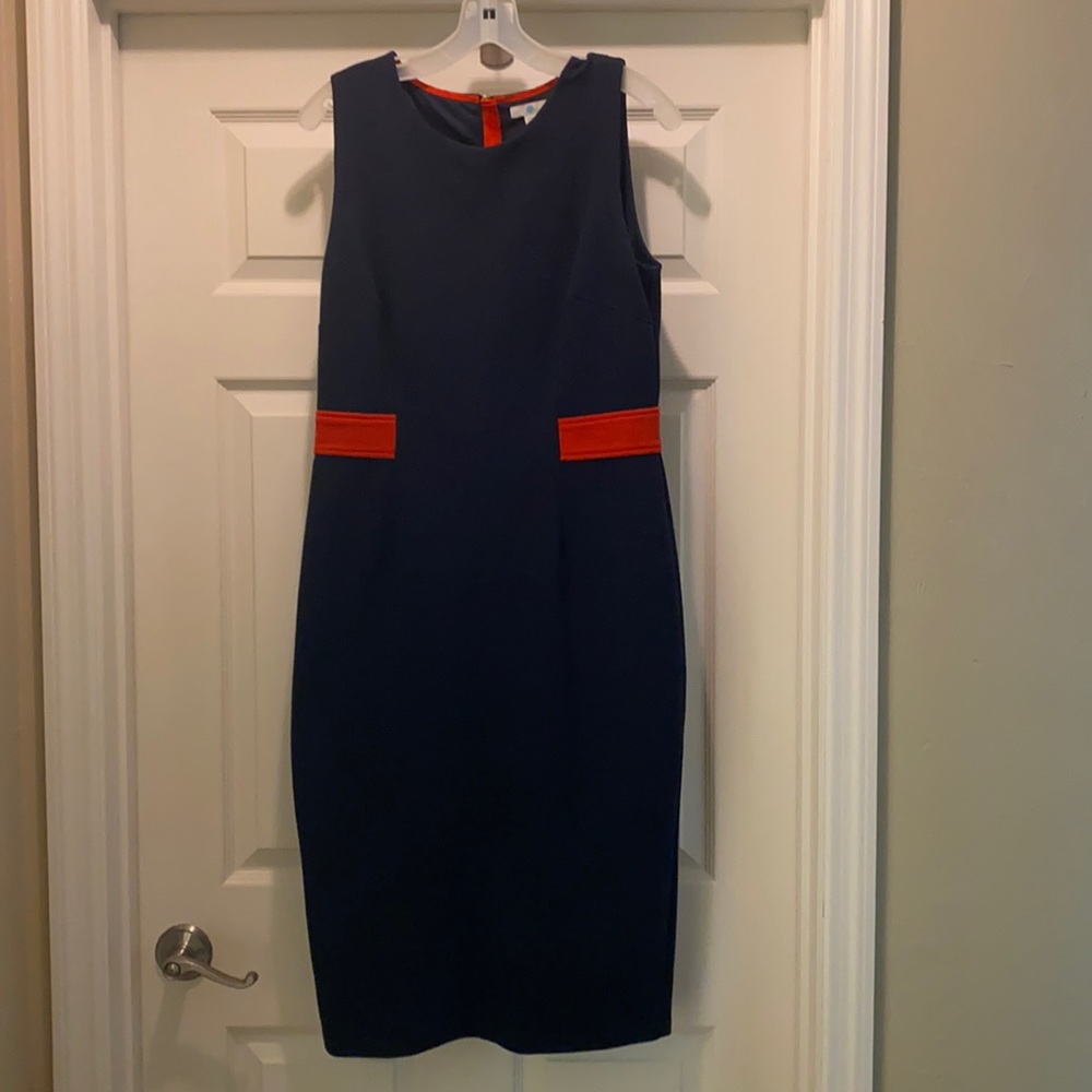 Boden navy and red Primrose Ottoman dress